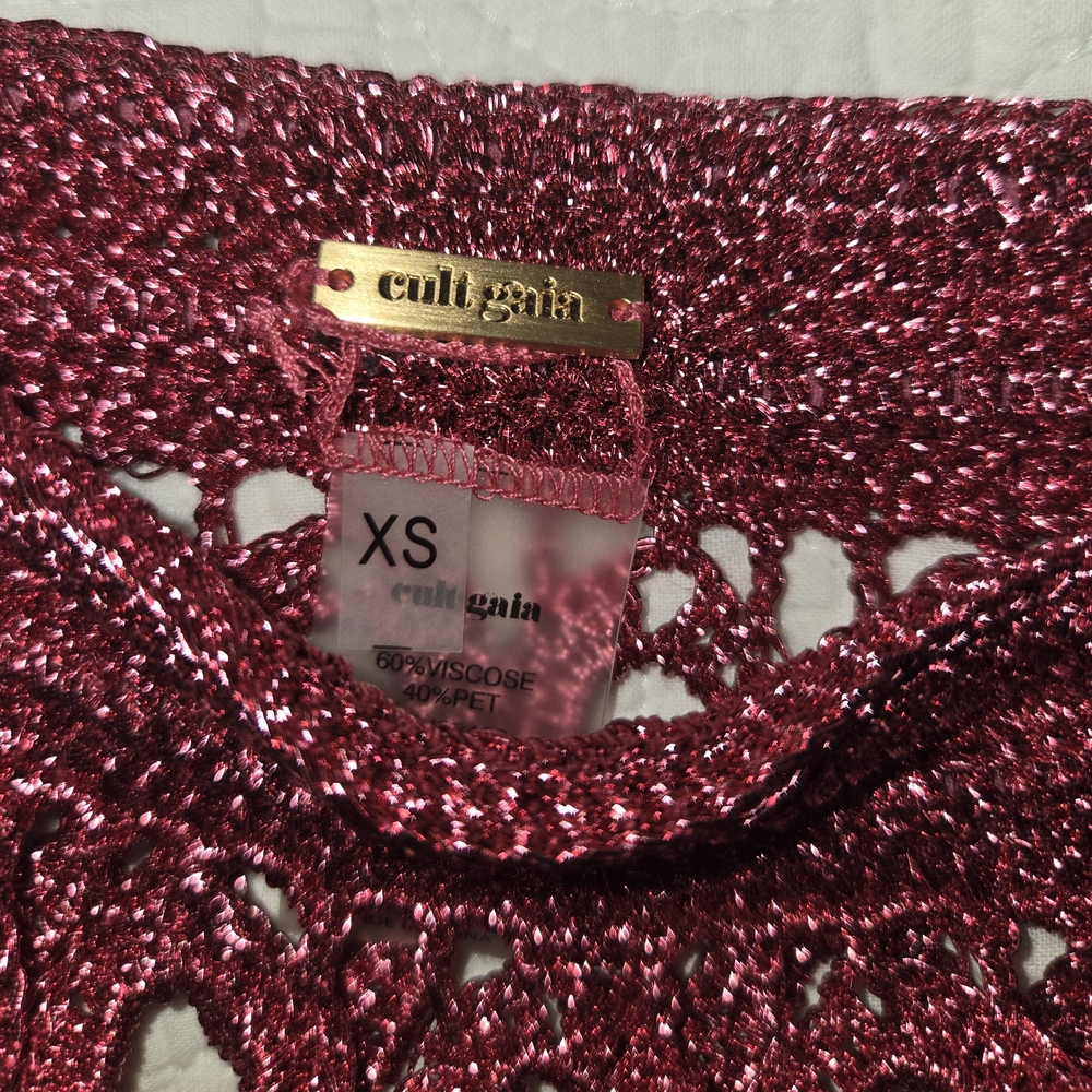 Cult Gaia Pink Crochet Midi Skirt - Picture 6 of 6